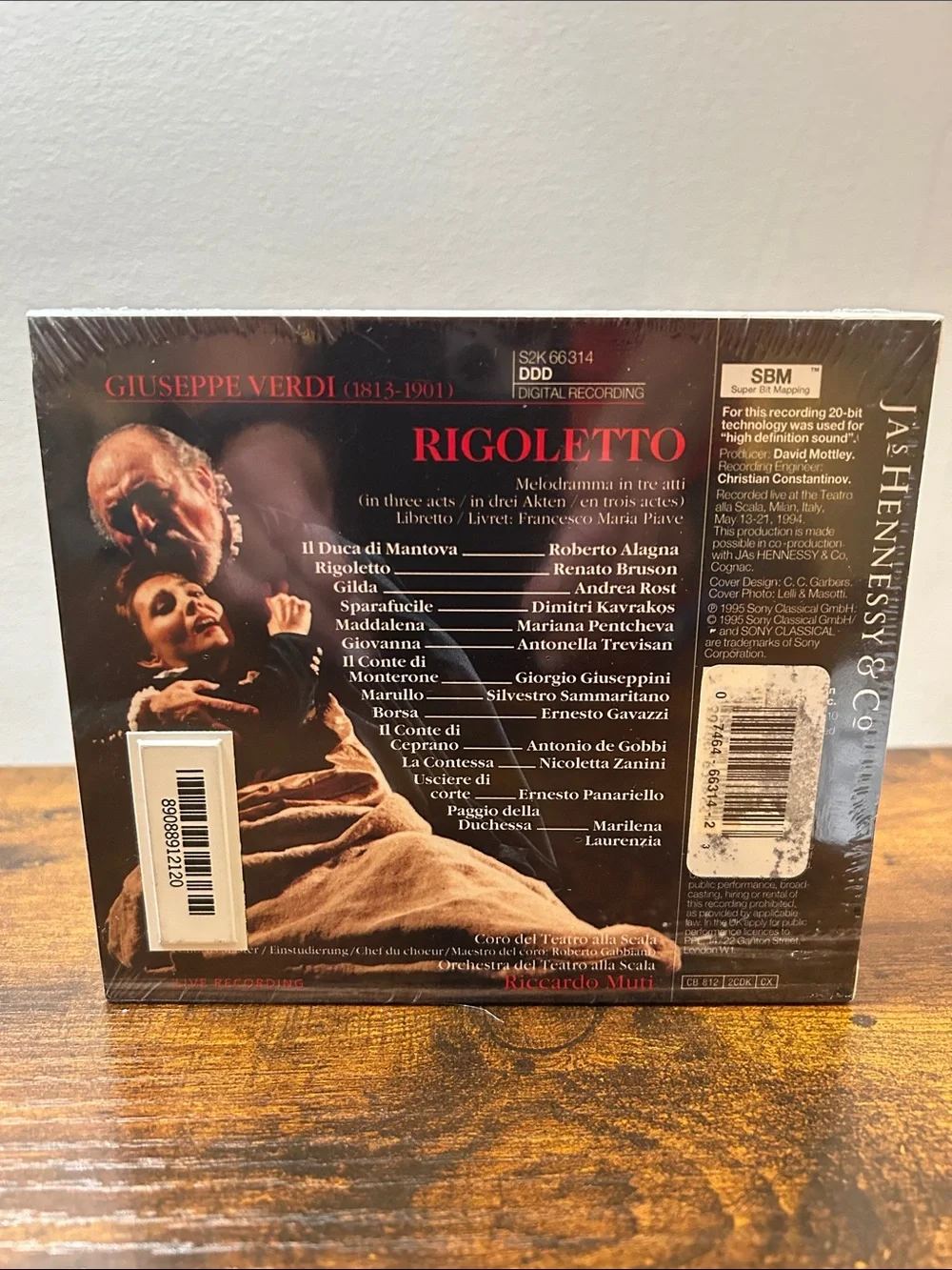 VERDI 2 NM CD'S RIGOLETTO RICCARDO MUTI BRUSON ROST ALAGNA SCALA MILAN SONY 1995